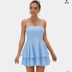 Blue ruffle bow dress